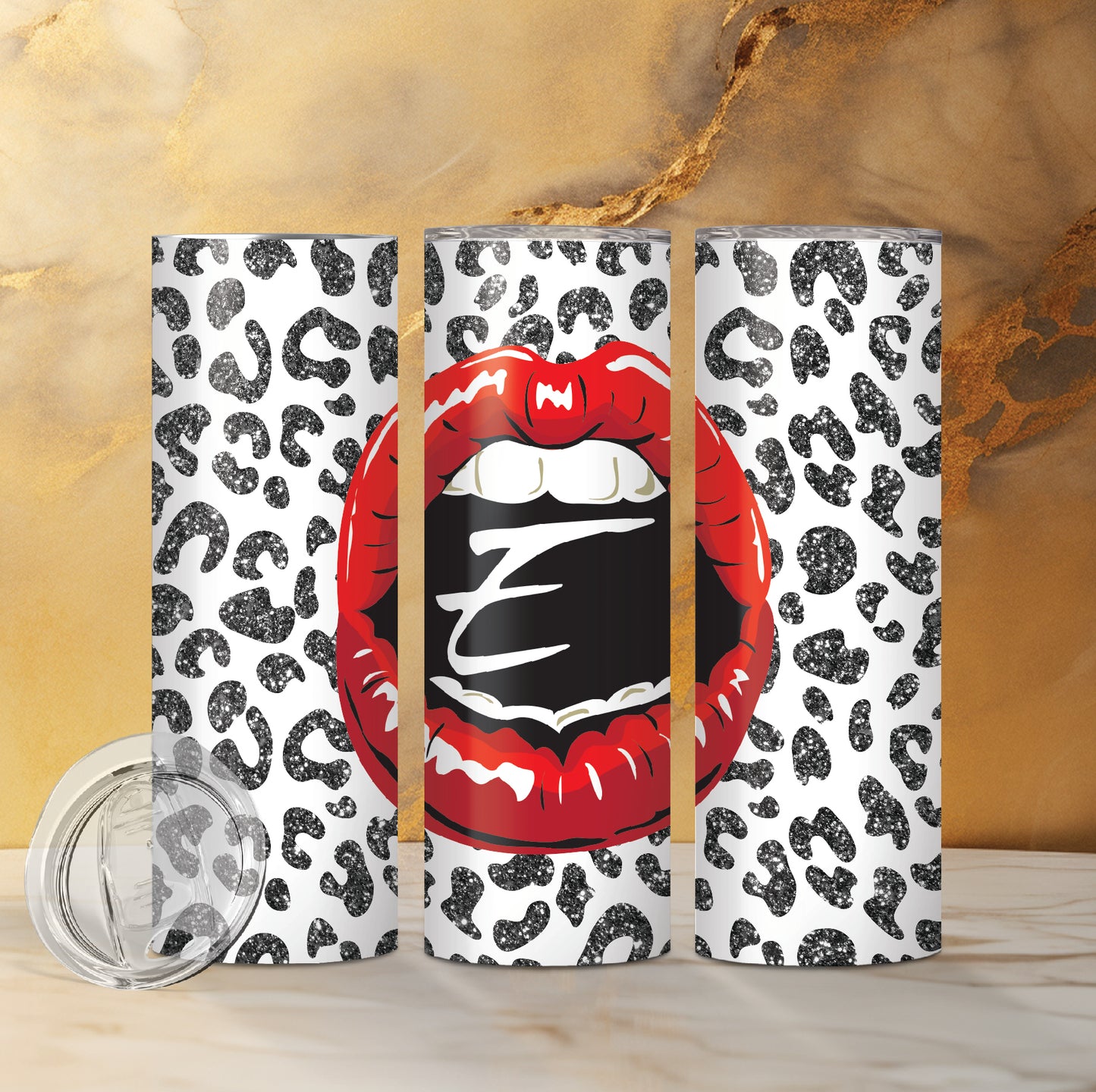 E Lips Logo Custom Double Insulated Drink Tumbler