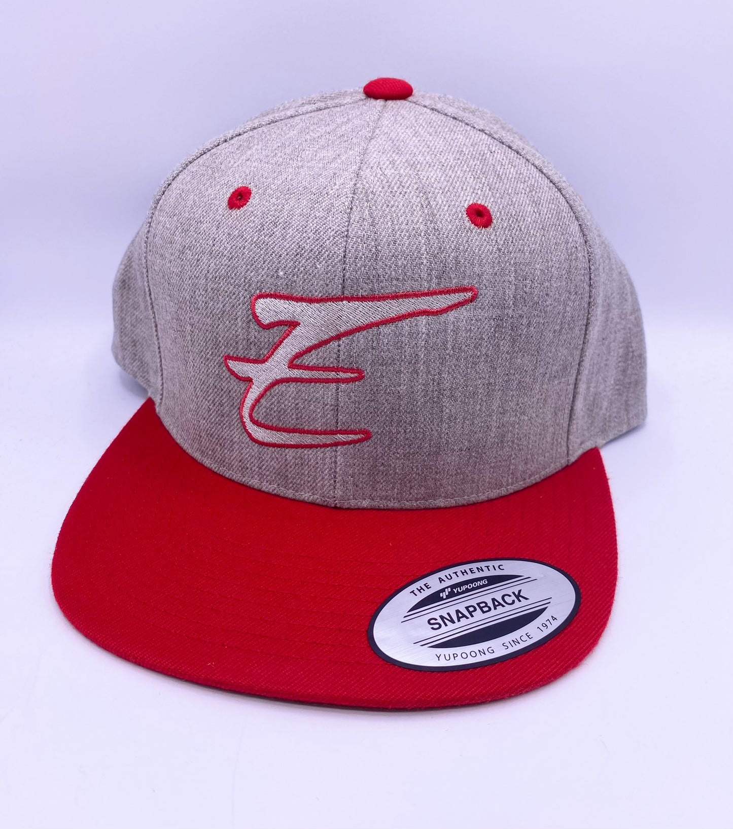 Eden Heather Gray/Red Flat Bill Snapback