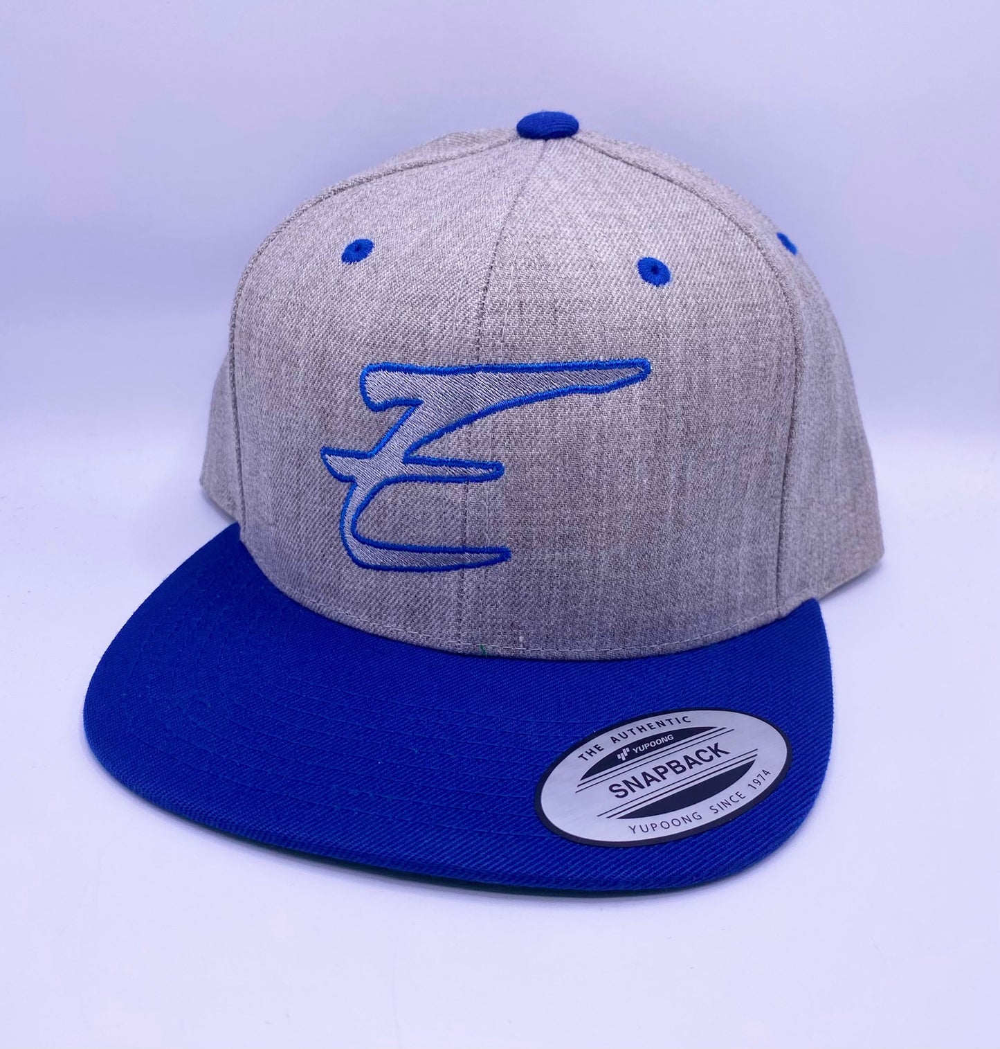 Eden Heather Gray/Blue Flat Bill Snapback