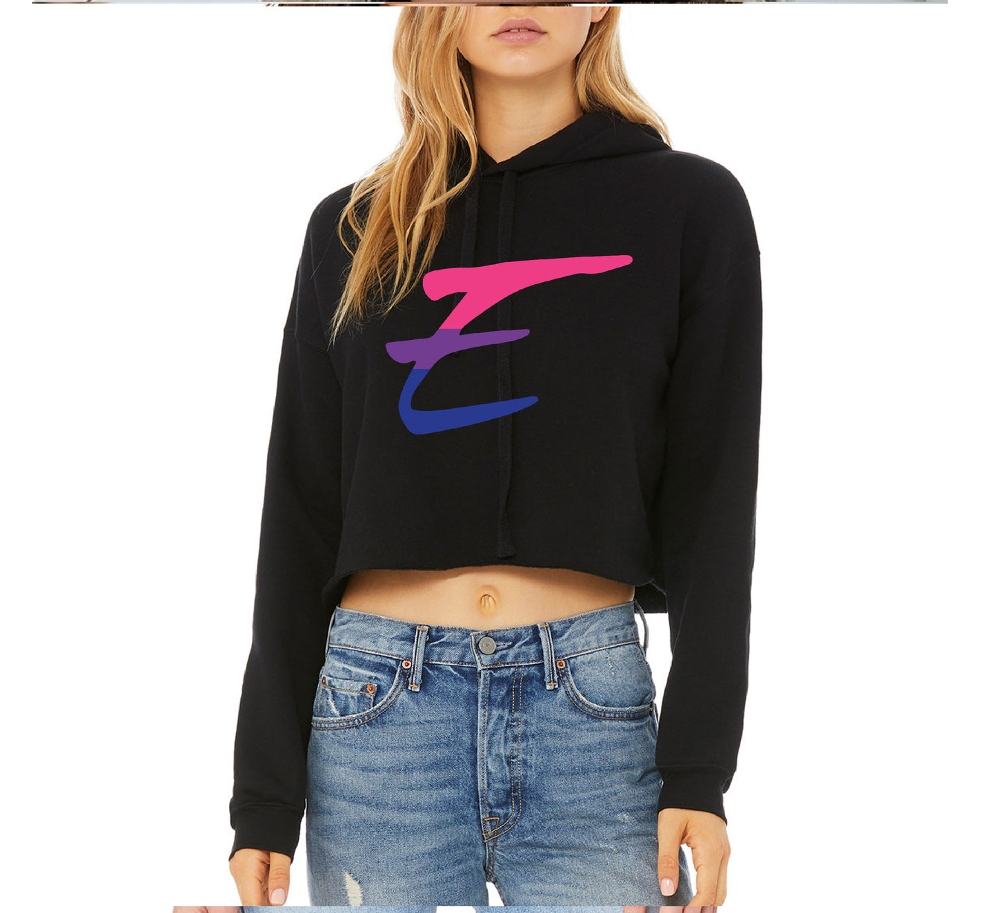 Crop Top Crewneck Sweatshirt Pick Design
