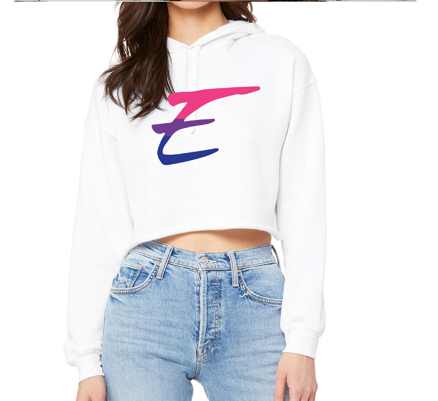 Club Eden Bi Flag Crop Hoodie