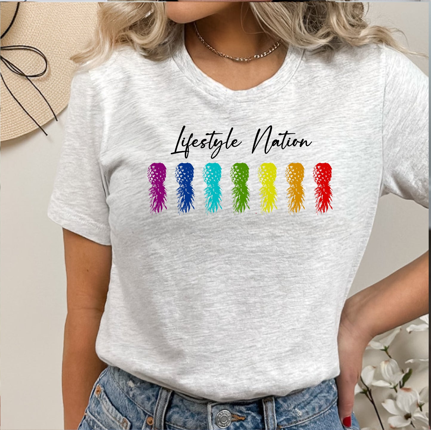 Lifestyle Nation Colored Pineapples T-Shirt or Tank