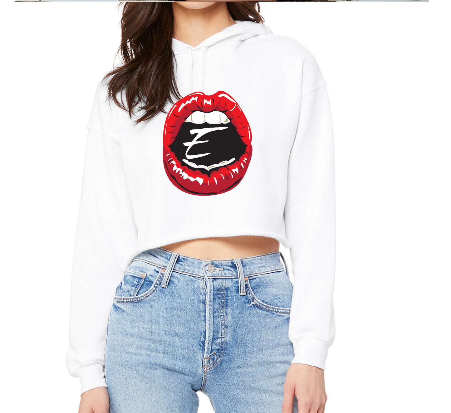 Crop Top Crewneck Sweatshirt Pick Design