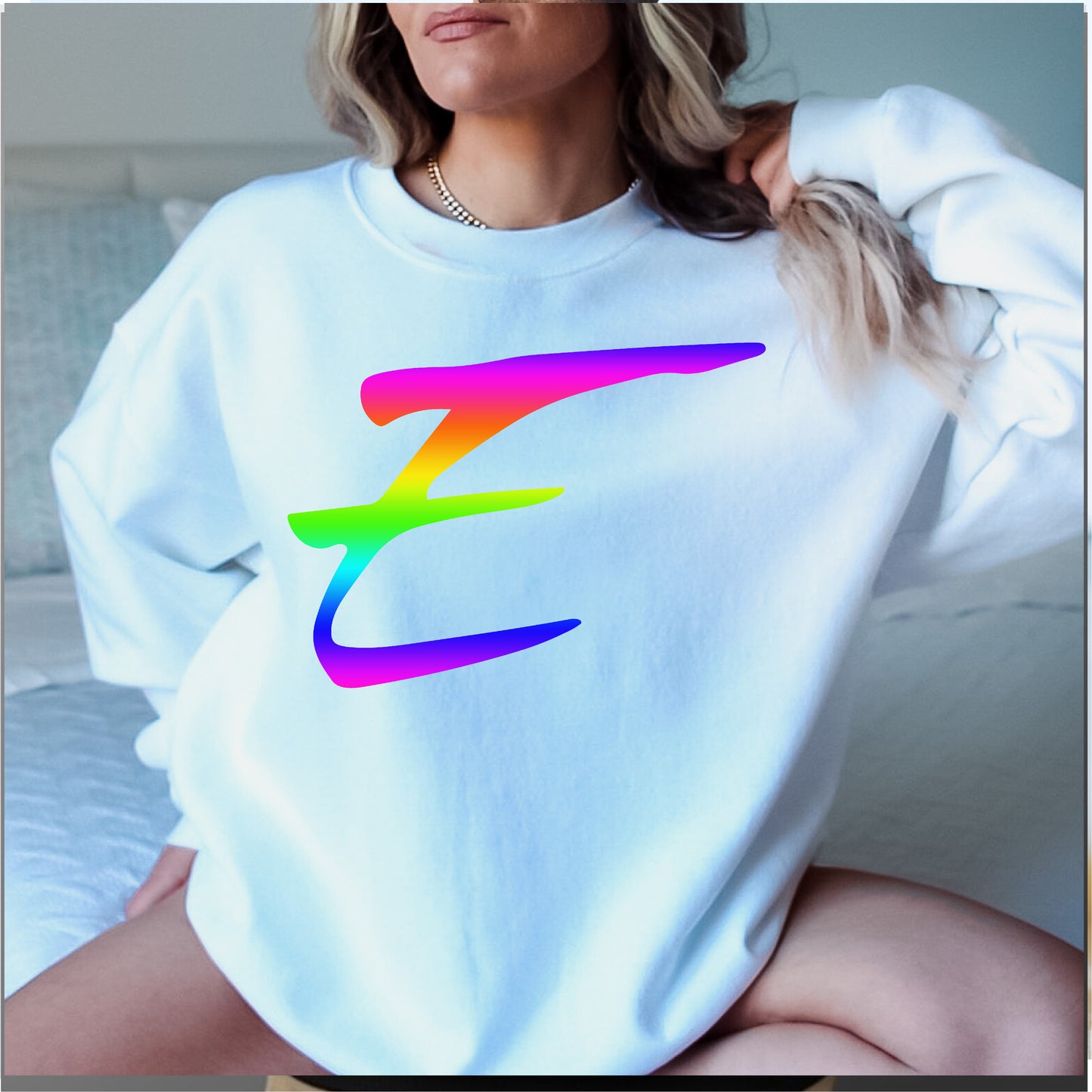 Rainbow E Hoodie or Crewneck Sweat Shirt