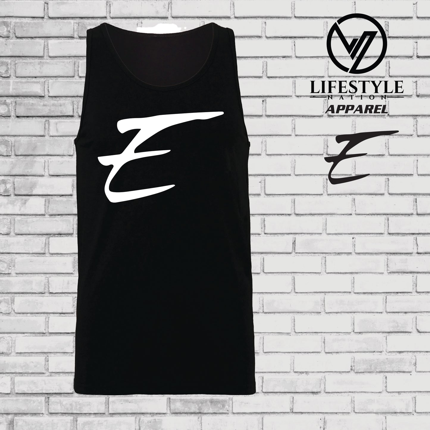 Eden Tank Top with White E - Pick Color