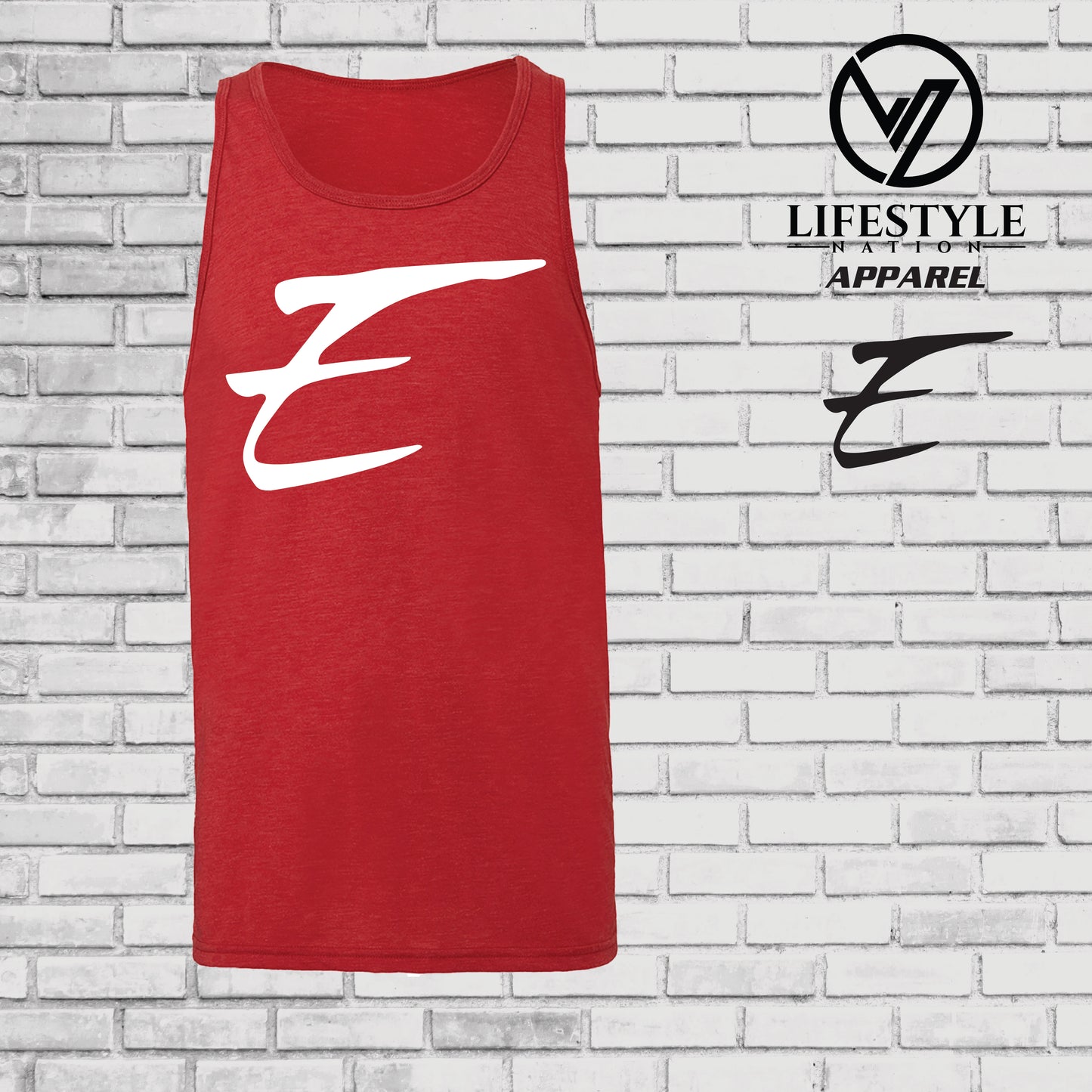 Eden Tank Top with White E - Pick Color