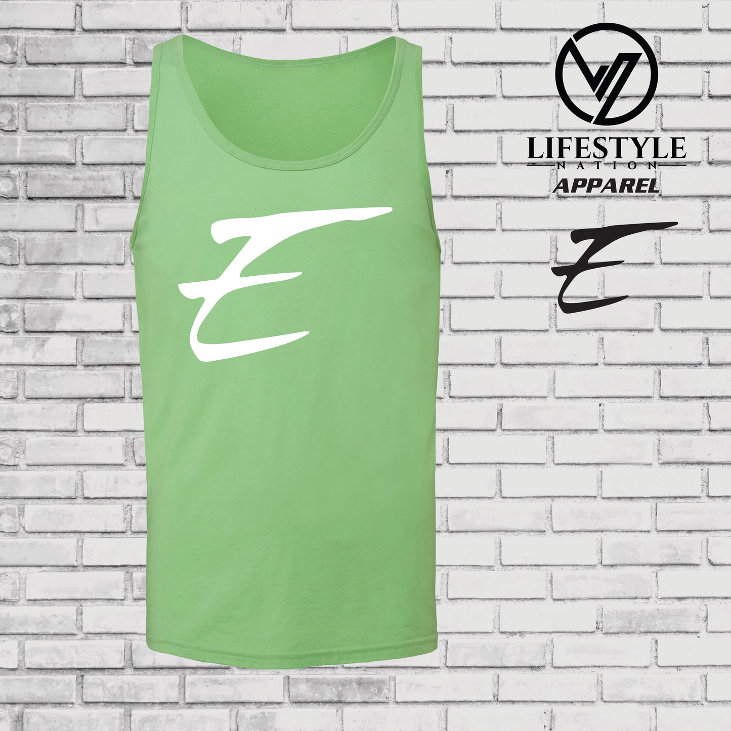 Eden Tank Top with White E - Pick Color