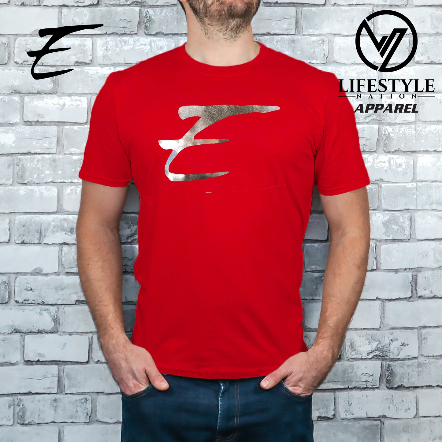 Club Eden T-Shirt Softstyle with Silver Foil E Pick Color