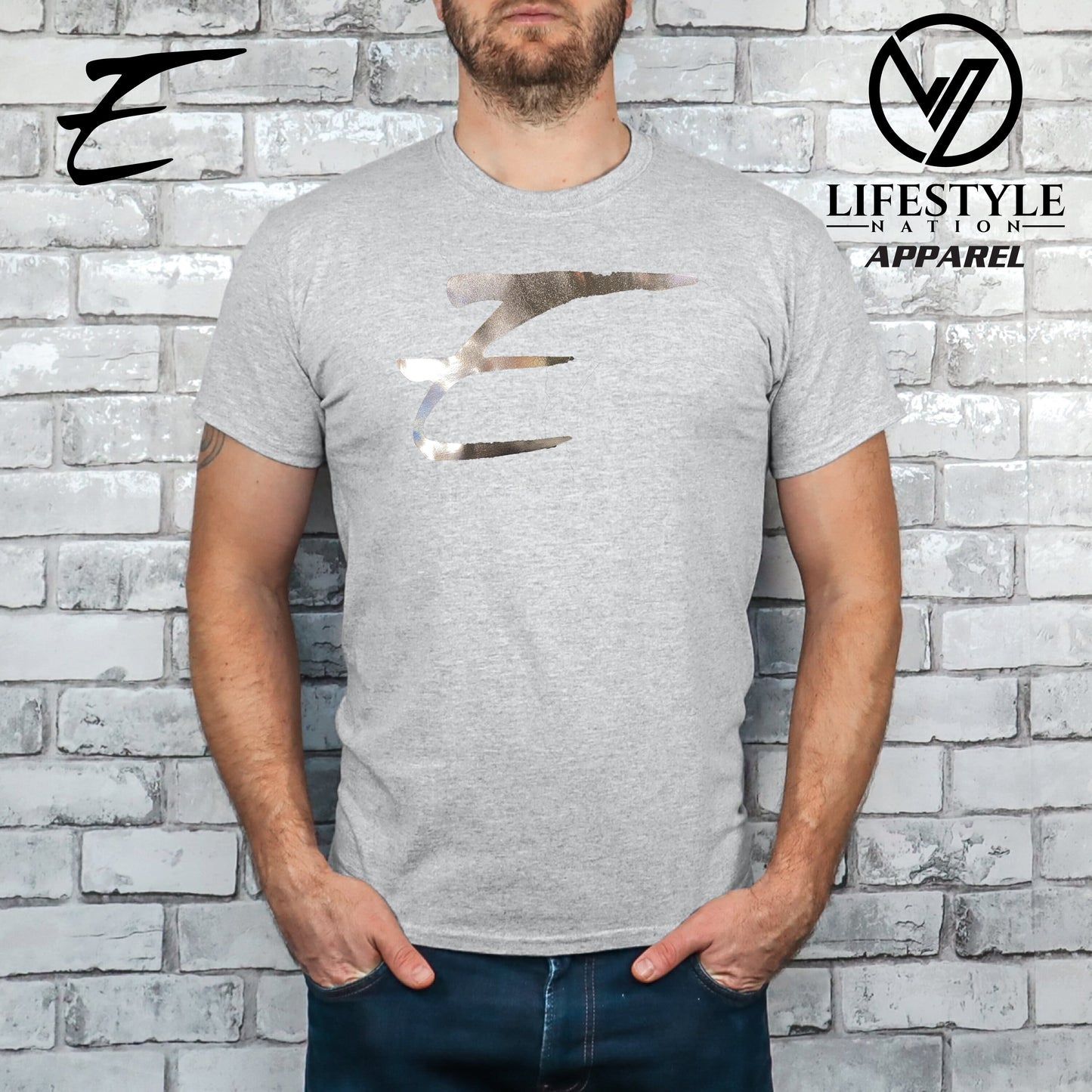 Club Eden T-Shirt Softstyle with Silver Foil E Pick Color