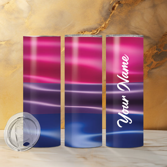 Bisexual Pride Flag Custom Double Insulated Drink Tumbler 2