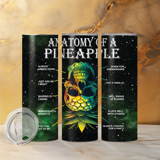 Anatomy of a Pineapple Custom Double Insulated Drink Tumbler
