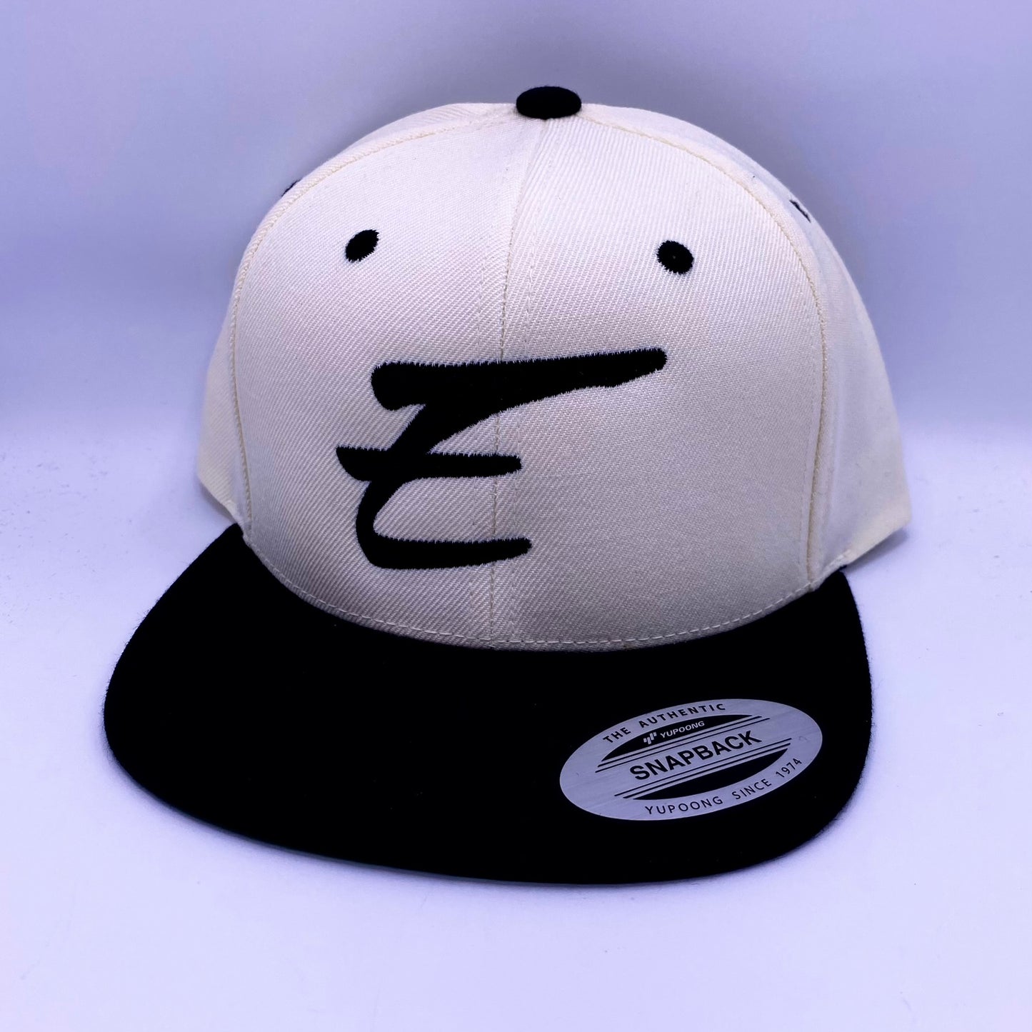 Eden Flat Bill Snapback Hat Off White Black