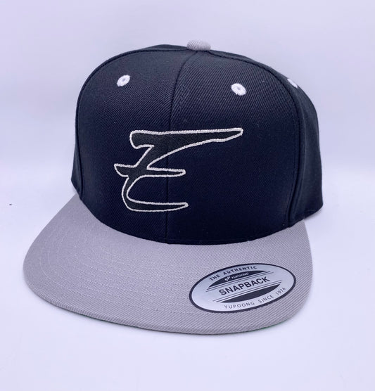 Eden Flat Bill Snapback Hat Gray Black