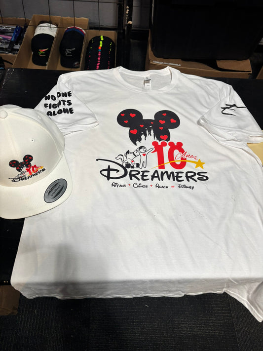 Chinos Cause for Cancer 10th Year Anniversary Hat and Shirt Combo