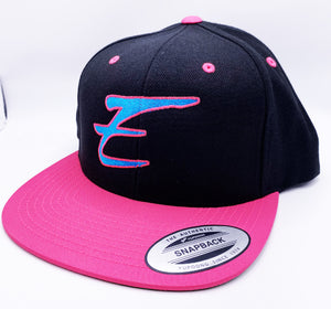 Eden Neon Flat Bill Hat Snapback Pink Blue