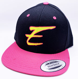 Eden Neon Flat Bill Snapback Hat Pink Yellow