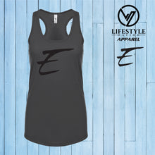Load image into Gallery viewer, Female Racer Back Eden Tank Top with Black E - Pick Color
