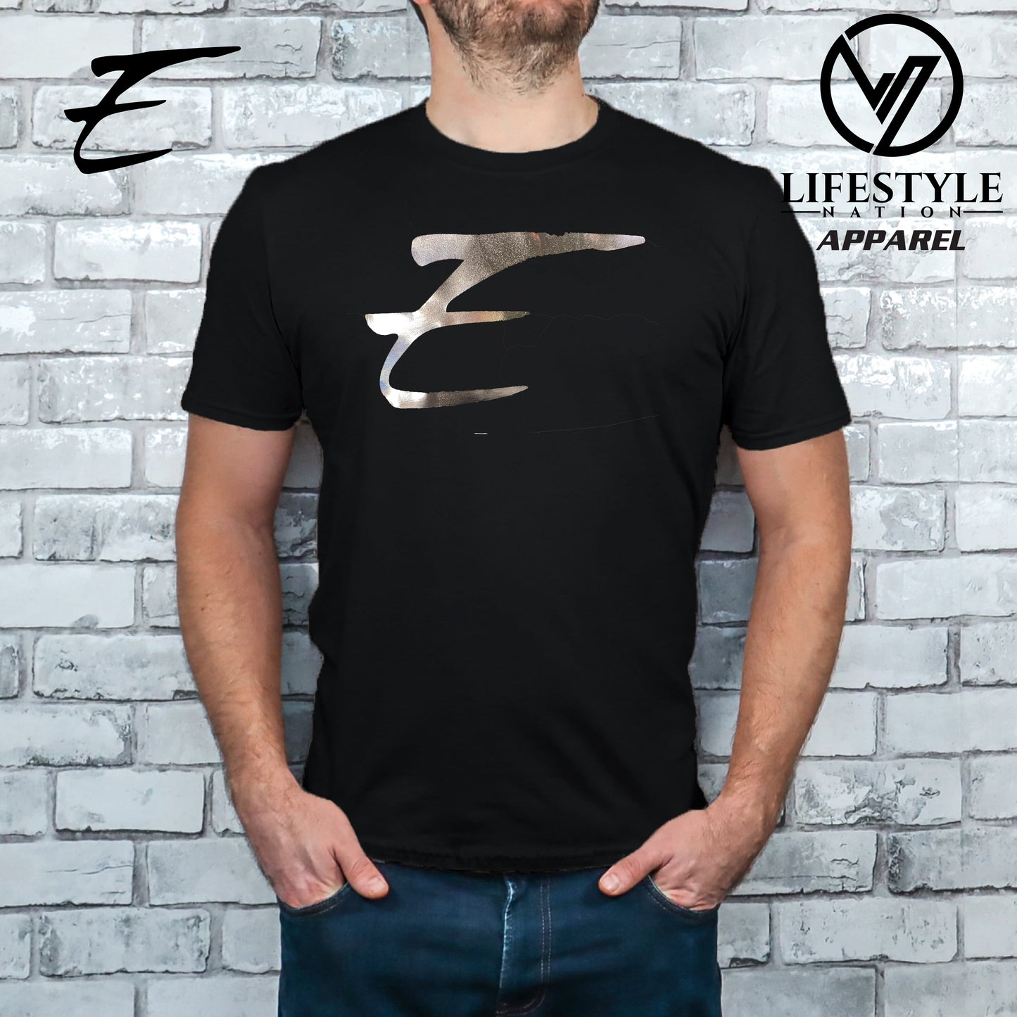 Club Eden T-Shirt Softstyle with Silver Foil E Pick Color