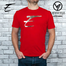 Load image into Gallery viewer, Club Eden T-Shirt Softstyle with Silver Foil E Pick Color
